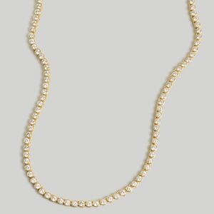 Madwell The Tennis Collection Bezel Set Crystal Necklace Gold
